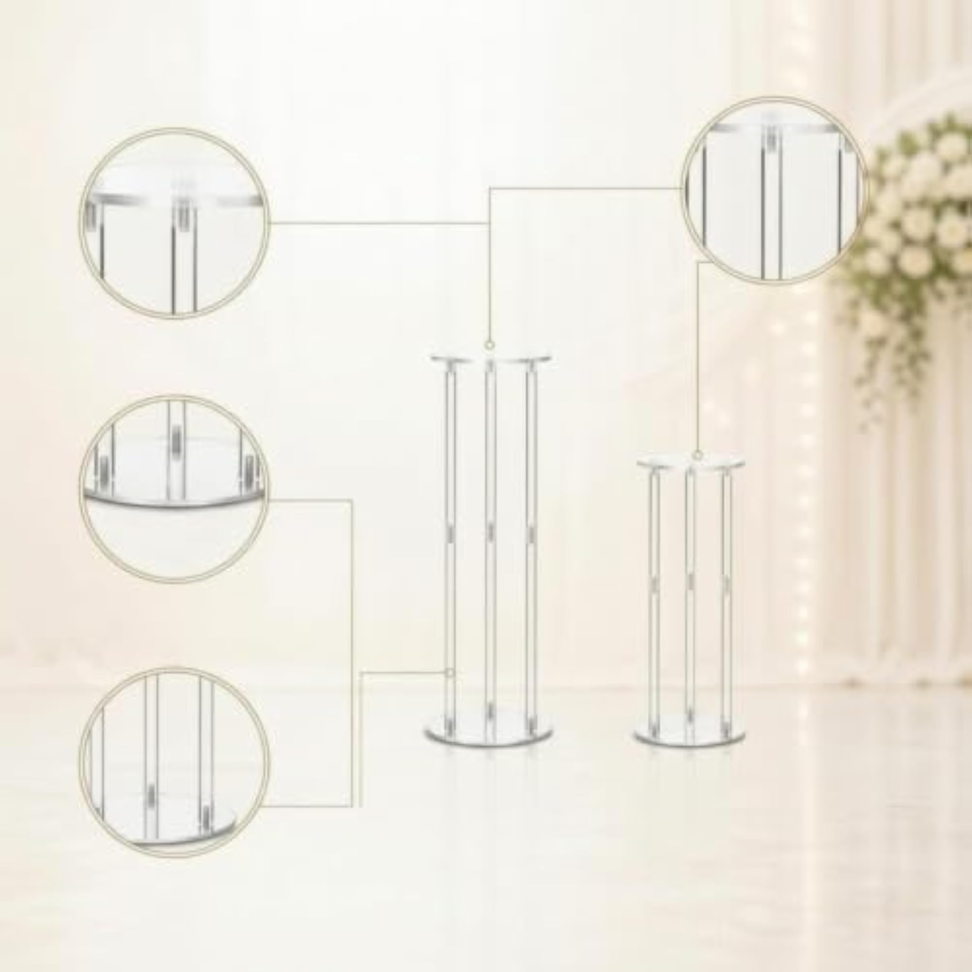 Transparent Acrylic Flower Display Stand