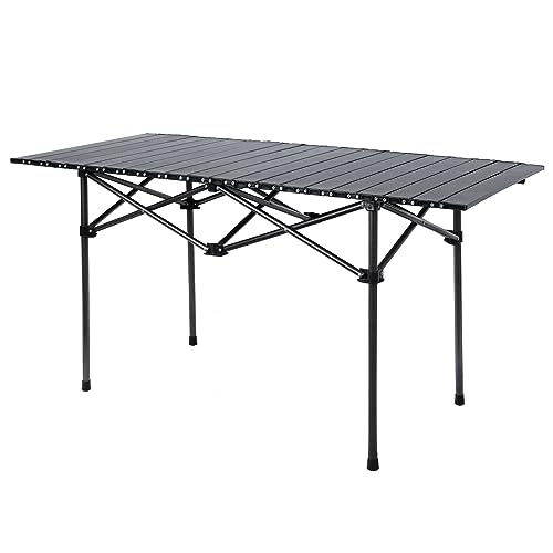 Outplea Mesa Plegable Camping Grande para 4-6 Personas, Mesa Plegable Portatil con Bolsa de Transporte, Mesa Plegable Exterior para Terraza Jardin Picnic Balcon