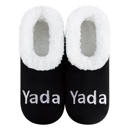 Image of Snoozies Slipper Socks -Funny Quote House Slippers for Women, Non-Slip Fuzzy