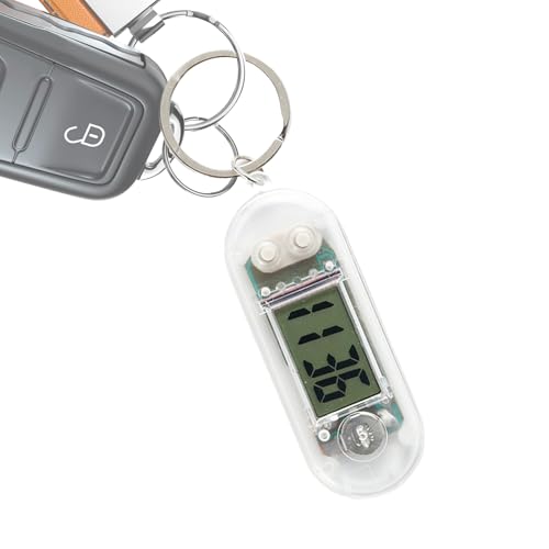 ウォッチキーホルダー 携帯用 時計付きキーチェーン アクセサリー ギフト 男女兼用 - 小型ウォッチペンダントチャーム - ミニ卓上クロック 電子式時計 電池式 静音設計 試験対策 集中管理 図書館 自習室 学習用タイマー