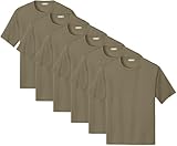Army Universe Solid Performance Military Tactical T-Shirts | 100% Polyester Moisture Wicking Tee Shirts, 6-Pack, Coyote Brown - S