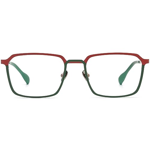 Image of FONEX Colorful Pure Titanium Glasses Frame Women Retro Round Eyeglasses