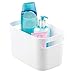 mDesign Deep Plastic Bathroom Bin with Handles - Storage Organizer for Vanity Countertop - Hold Soap, Body Wash, Shampoo, Lotion, Conditioner, Hand Towels - 10