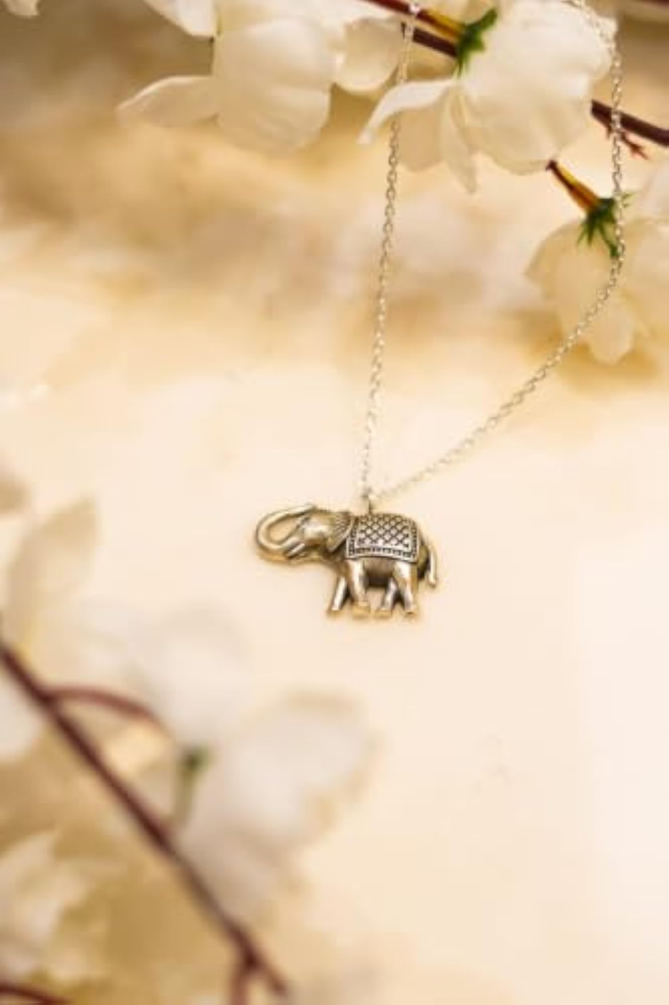 Sterling Silver Aadhya Heritage Haathi Carved Pendant, Statement Piece