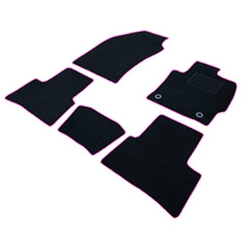 フェニーチェ カーマット フロアマット 国内生産 ブラック × ロック糸ピンク 滑り止め形状 ずれにくい 車用 マット