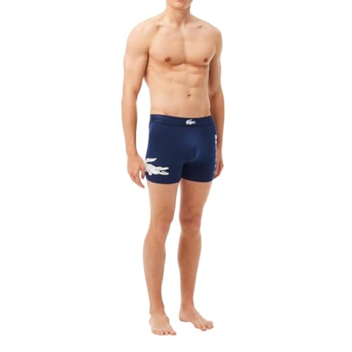 Lacoste Men's Cotton Stretch Big Croc Print Boxer Briefs, 3-pack, Navy Blue/White/Dove Grey, Small2