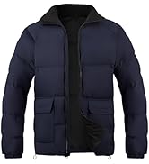 WEEN CHARM Men's Winter Puffer Bubble Coat Water-Resistant Insulated Jacket