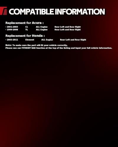 Image of Torchbeam Rear Brake Calipers Set for Acura 1999-2008 TL, Honda 2003-2011 Element, Acura 2001-2003 CL, Rear Left and Rear Right Calipers Replace # 19B2589+19B2588