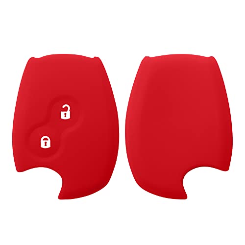 kwmobile Accessoire clé de Voiture Compatible avec Renault Dacia 2-Bouton - Coque en Silicone Souple pour Clef de Voiture Rouge