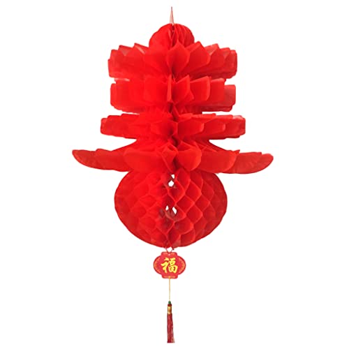 TTJZ chinesische Laternen 2er Pack Rote Laternen Hängende Laternen Für Chinesisches Frühlingsfest, Hochzeitsfeier Laternenfest Festliche Dekoration (Chun) Laterne Dekoration Cover