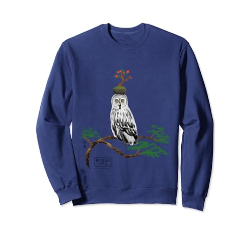 BONSAI Owll | Great grey owl with Japanese quince Bonsai Sweatshirt