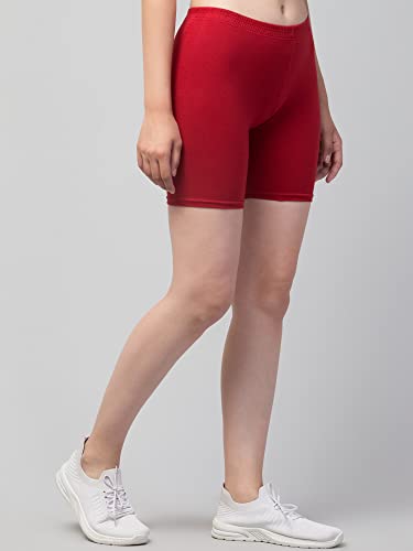 Image of Women's Cycling Shorts - Skin Fit Stretchable Tights for Gym, Sports, Running, Yoga & Layering Under Dresses - High-Waist, Seamless, Moisture-Wicking