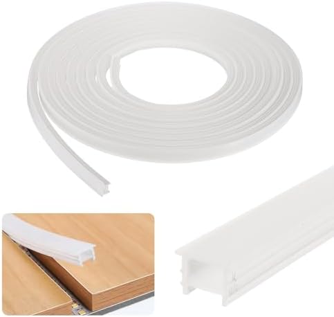 sourcing map 16.5ft/5m LED Diffuser Channel, 10x10mm Silicone LED...