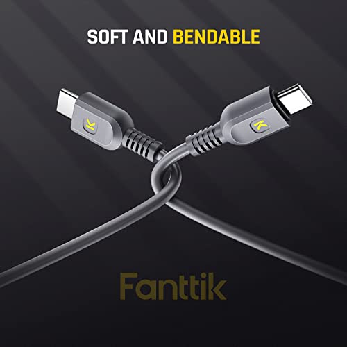 Fanttik USB C to USB C Cable(65W) & USB A to USB C Cable (18W), for iPhone 15/15Pro,MacBook Pro 2020, iPad Pro 2020, iPad Air 4, Samsung Galaxy S23+/S23 Ultra/S22 Ultra