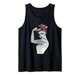 Girl Power modern Rosie the Riveter Pin up Art by Anne Cha Tank Top