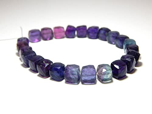 Fluorite perles 3D cube minéraux véritables pierre naturelle facettée 10x9 mm fil