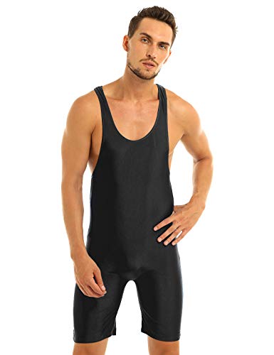 image for Alvivi Men's Solid Modified Wrestling Singlet One-Piece Gym Sports Wor