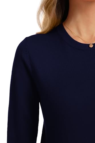 Image of QUALFORT Women's Sweaters Long Sleeve Soft Lightweight Basic Knitted Pullover Sweater