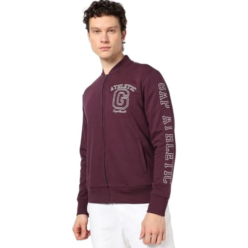Image of Gap Men Graphic Print Full Sleeves Collared Neck Sweatshirt