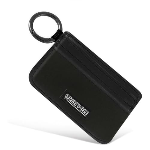 Credit Card Holder for Women, Card Holder Wallet, Card Case Wallet, Minimalist Wallet, Small Wallets with Keychian, Slim Front Pocket Wallets (Black)