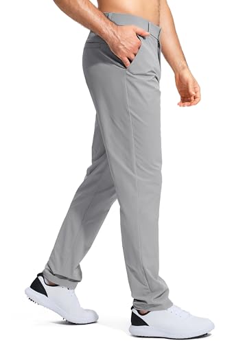 Image of Pudolla Men's Golf Pants Stretch Work Dress Comfy Pants 30 inch /32 inch /34 inch Lightweight Quick Dry Casual Slacks Trousers with Pockets
