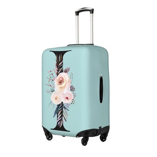 Generic Luggage Cover Flower Letter I Blue Suitcase Protector fits 18-32inch Travel Suitcase Cover Washable Dustproof with Concealed Zipper for Wheeled Suitcase LC5212