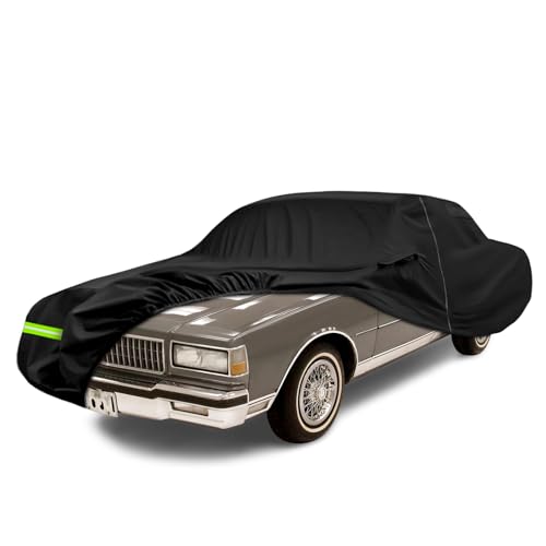 Image of SAPUBK Waterproof Car Cover Compatible with 1977-1996 Chevy Caprice Coupe /Sedan, All Weather Classic Car Covers with Inner Cotton and Zipper Door for Snow Rain Dust Protection