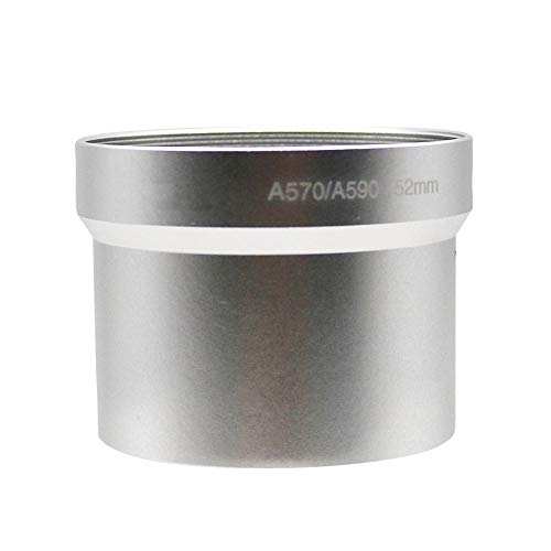 52mm Lens Filter Adapter Tube for Canon Powershot A570 A590 is Camera, Replace for LA-DC52G Adapter Tube Silver