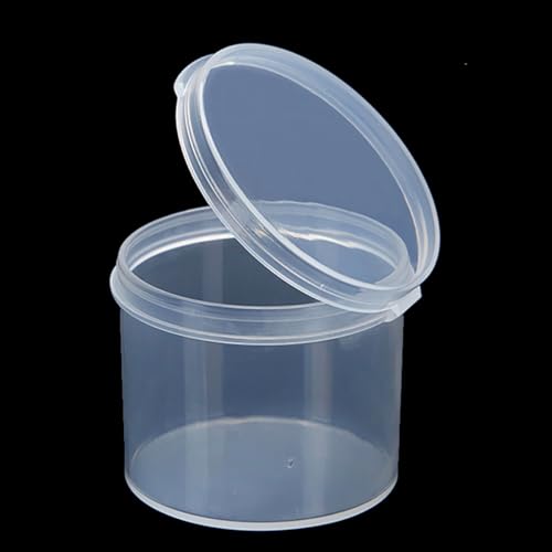 Image of 12 pcs Small Round Plastic Containers D1.89 x H1.65 Inch, 1.7 oz Clear Beads Storage Containers Box for Beads, Buttons, Small Jewelry Findings