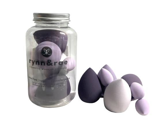 rynn&rae Juego de esponjas de maquillaje sin látex, 7 unidsfrasco, mezcladores de belleza, maquillaje para base, esponja líquida en crema, en