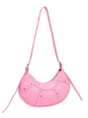 Image of Floerns Women's Y2k Gothic Punk Hobo Shoulder Bag PU Leather Clutch Handbag