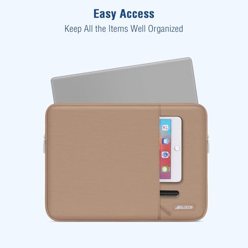 Image of MOSISO Laptop Case 16 inch, 15-15.6 inch Laptop Sleeve Compatible with MacBook Pro 16 M5 M4 M3 M2 M1, HP Acer Dell Lenovo ASUS, Polyester Vertical Computer Sleeve Bag with Pocket, Bronze Brown