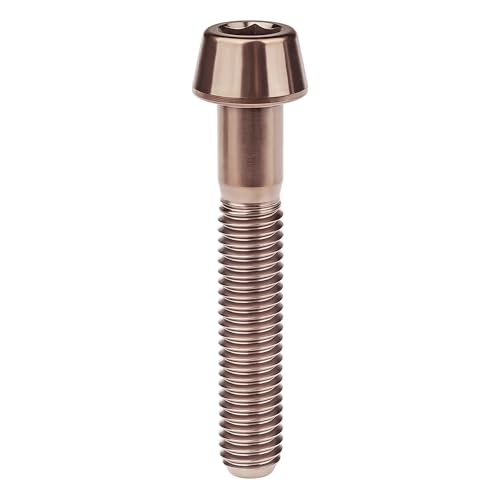 Image of Titanium Ti Bolt M5x9 16 18 20 25 30 35 40 45 50 55 60mm Tapered Head Screws Pack of 4 (M5x30mm, Bronze)