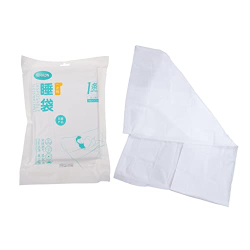 CLISPEED 1 Bolsa De Dormir Desechable Colcha Blanca Colcha De Verano Colcha Ligera Ropa De Cama De Hotel Sábanas Desechables Sábanas De Viaje De Un Solo Uso Accesorios De Viaje