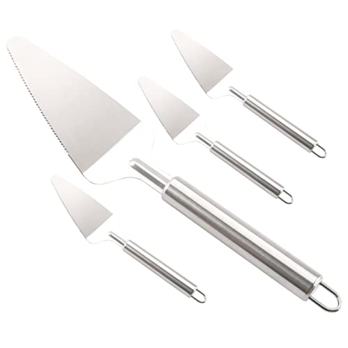 OFFSCH 4Pcs Stainless Steel Cake Server Ergonomic Handheld Spatula for Pizza Party Cakes and Kitchen Use Non Slip Handle for Restaurants and Home Baking