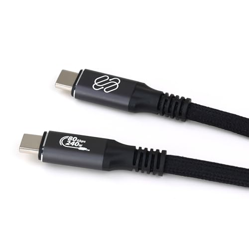 Image of Sewell USB4 80Gbps Cable [USB-IF Certified], 240W Charging, 8K@120Hz / 4K@480Hz Video Support, 3.9ft / 1.2m Braided USB-C, Compatible with Thunderbolt 5 /4 /3, MacBook Pro, Mac mini, iPhone 17, SSD