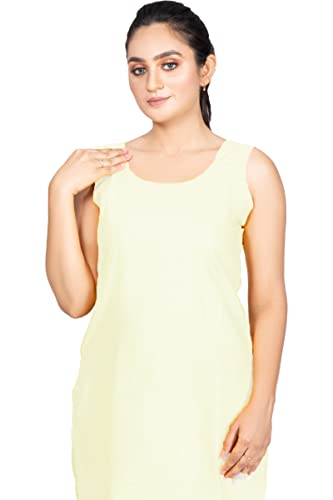 Image of Women's Cotton Long Camisole for Kurti /Suit Slip /Long Inner /Samij for Women Sameej /Knee Length Inner Wear /Sameez /Kurti Slip /Round Neck /Invisible