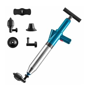 SANON Toiletplunjer toilet met 4 ontstoppingskoppen hogedrukplunjers met realtime barometer voor badkamer/vloerafvoer/gootsteen/verstopte buis
