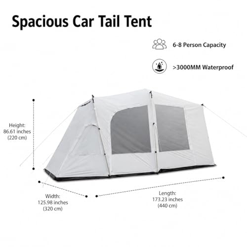 Carpa túnel SUV para 6-8 personas impermeable miniatura 3