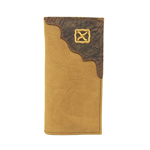 Twisted X Leather Elephant Embossed Rodeo Wallet with Overlay (Tan)