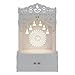 HomScape Divine Wooden Pooja Mandir for Home with Spacious Shelf & Inbuilt Focus Light White Pooja Mandir, 96 cm Temple White