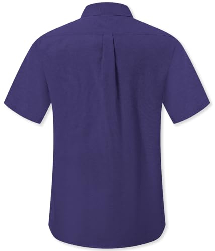Image of SANGTREE Men & Boy Striped Multicolor Oxford Cotton Shirt,Comfortable Fit,Short Sleeve Collared Shirt