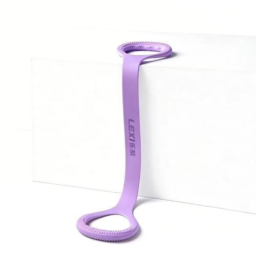 Lexi Resistance Band 20-25 Lb Lexi Figure 8 Resistance Band with Handles Fitness Elastic Rope Execrise Workout for Arm Back Chest and Shoulder Quick Workout for Muscle Toning (Purple)