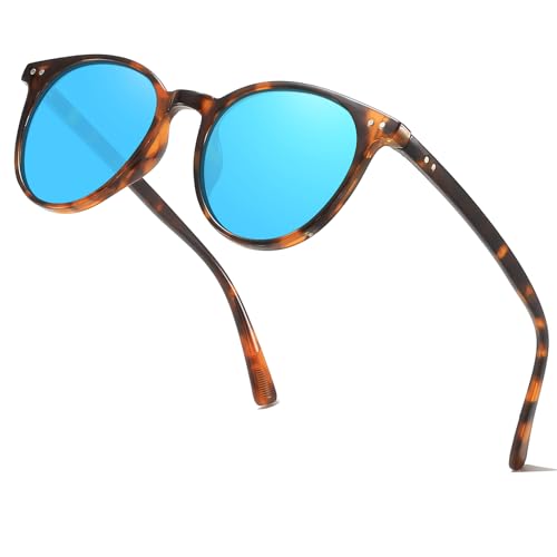 Image of Small Round Polarized Sunglasses for Women Men Compact Vintage Style UV400 Protection Classic Lightweight
