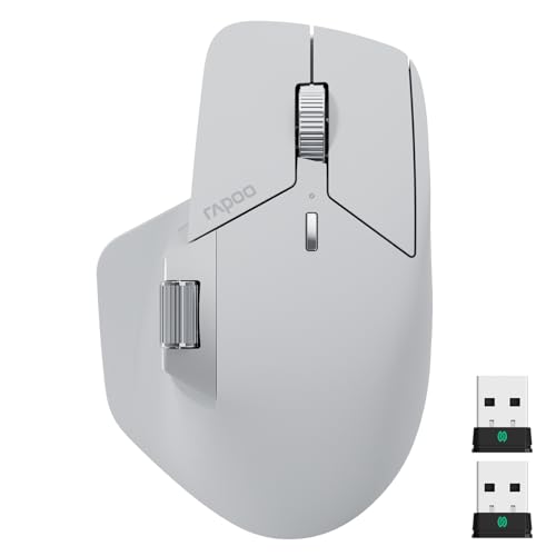 Image of Rapoo MT760 PRO Wireless Mouse, NearLink + Bluetooth 5.0 Multi-Device, 12K DPI, 2K Polling, Ergo for Work & Gaming, 11 Programmable Buttons, On-Board Memory, Quiet Clicks, USB-C, 120 Days Battery Life