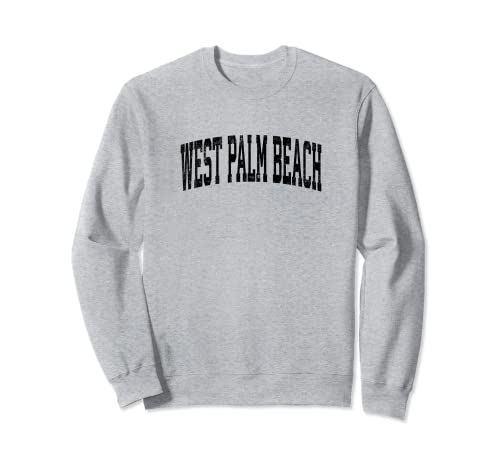 West Palm Beach Florida FL Vintage Deportes Atléticos Negro Sudadera