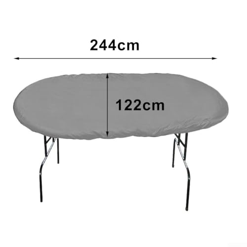 Funda para mesa de póquer ovalada de 244x122 cm en tejido Oxford 420D impermeable color negro 3