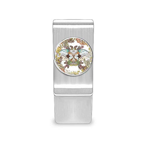 Ukiyo-e Wing Flower Tree Japan Money Clip Cash Wallet Card Holder