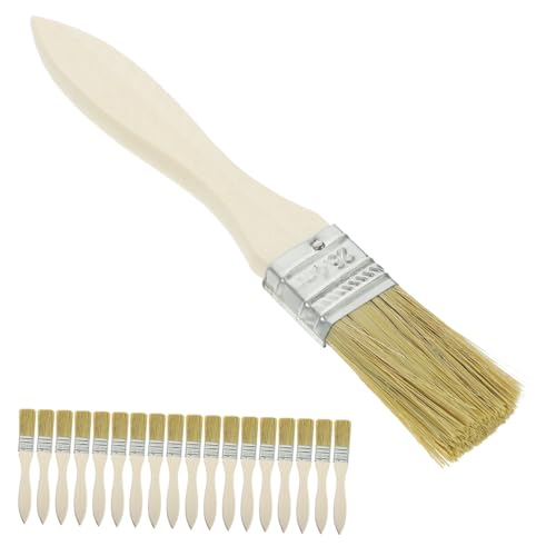 TIDTALEO 36個 木製ハンドル付き防水毛刷 厚手で抜けにくい柔らかい毛先 油絵用ブラシ 食品対応 バーベキュー調理や家具塗装に