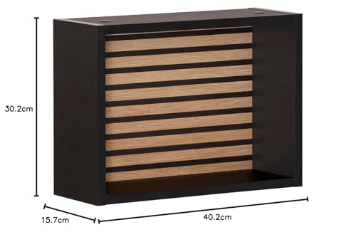 Schildmeyer Ekko Regal 154140 Schwarzmatt/Akustikpaneel Optik, 40,2 x 15,7 x 12,5 cm